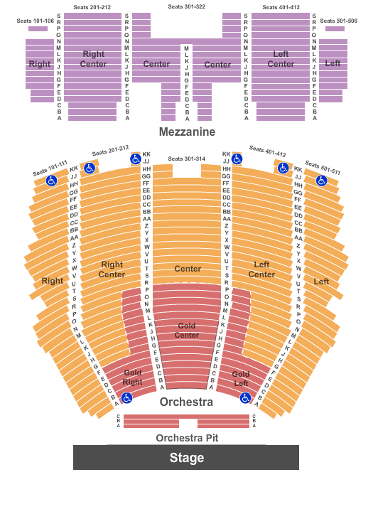 Centennial Hall Mamma Mia! Seating Chart